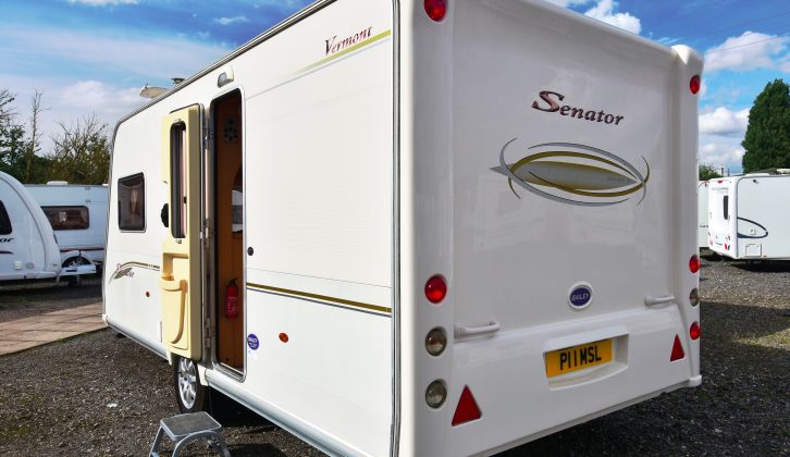 The Bailey Senators have heavy-duty rear corner steadies – check the panels for fade and cracks in the ABS end mouldings