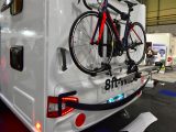 You'll find Thule bike-rack mounts on the rear panel of this 7.98m-long Sprite caravan