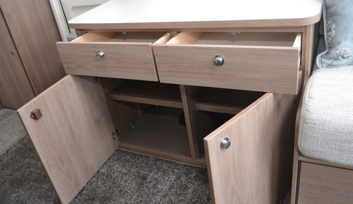 There's also a handy amount of storage in the Compass Casita 462's sideboard