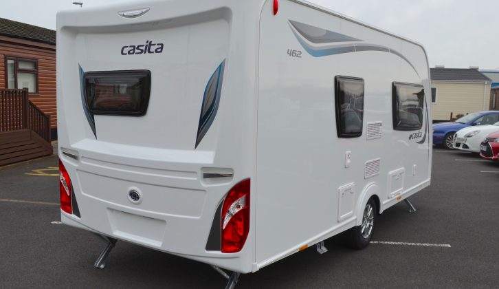The compact Compass Casita 462 has a shipping length of 6.30m and a 1249kg MTPLM