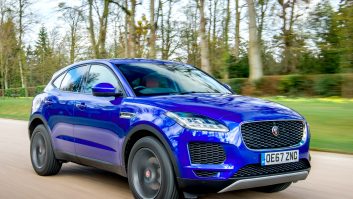 There's more than a hint of the F-Type sports car in the headlamps of the new Jaguar E-Pace