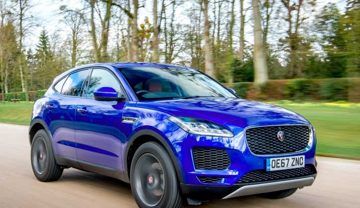 There's more than a hint of the F-Type sports car in the headlamps of the new Jaguar E-Pace