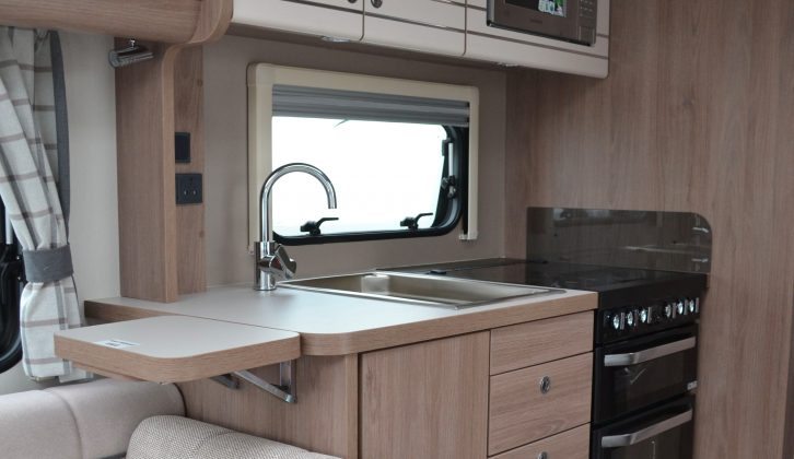 The Compass Capiro 574’s offside kitchen isn't massive but it is well appointed