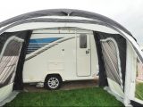 The whole front panel of these caravan awnings is removable for those unexpected balmy days