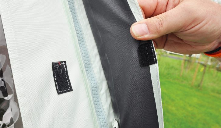 The flaps that protect the zips and all the seams are double-stitched and taped