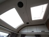 No less than seven windows – including this sunroof and large rooflight – allow the front lounge in the Swift Freestyle SE S6 TD to be flooded with natural light