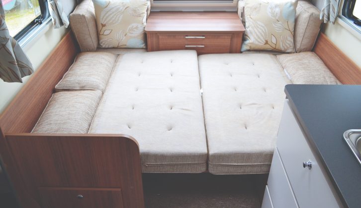 The split back cushions make it easy to set up the make-up double bed in the lounge