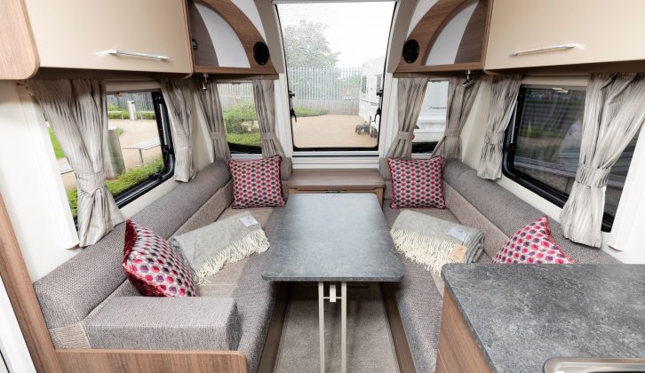 The vertical front window in the new Bailey Phoenix caravans brings the new range into line with its Pegasus and Unicorn siblings