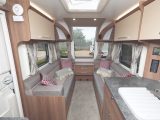 The Bailey Phoenix 640's lounge comfortably seats four to dine, and the optional Dressing Pack provides scatter cushions, bolsters and pure wool throws