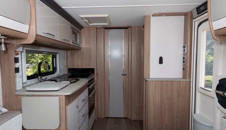A new finish for the overhead kitchen locker doors helps differentiate 2019's Laser vans from its VIP siblings