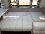 The L-shaped lounge seating in the Coachman Pastiche 470 easily rearranges into a large make-up double, and the various pieces of the jigsaw fit together very snugly