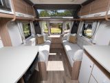 As with its siblings in the range, the front lounge of the Coachman VIP 460 is transformed by the full-width deep front sunroof