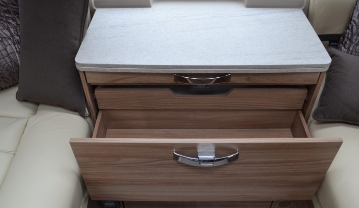 Elegance Grande's front centre chest is a new design for 2019, and features a hidden inner drawer for keeping essential items close at hand