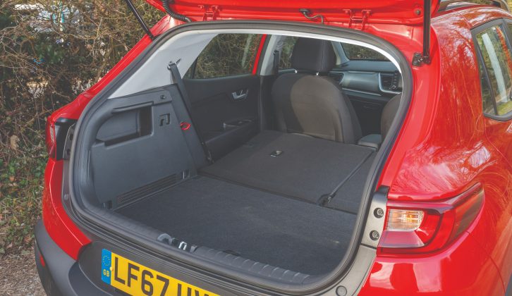 The Kia Stonic's rear seats split and fold nearly flat to yield more room, says Practical Caravan's Tow car editor, David Motton