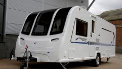 The new Bailey Pegasus Grande Brindisi is a rear island bed four-berth. It is based on an Al-Ko chassis, weighs 1490kg and ATC comes as standard