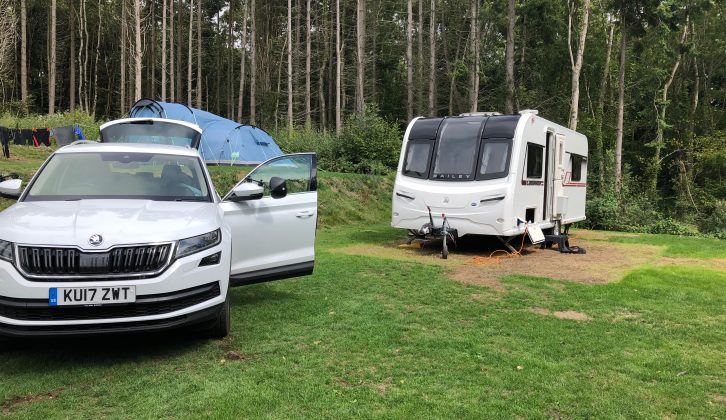 Pitched up at the excellent Whitefield Farm Touring Park on the Isle of Wight – the South-east England regional winner in the Practical Caravan Top 100 Sites 2018
