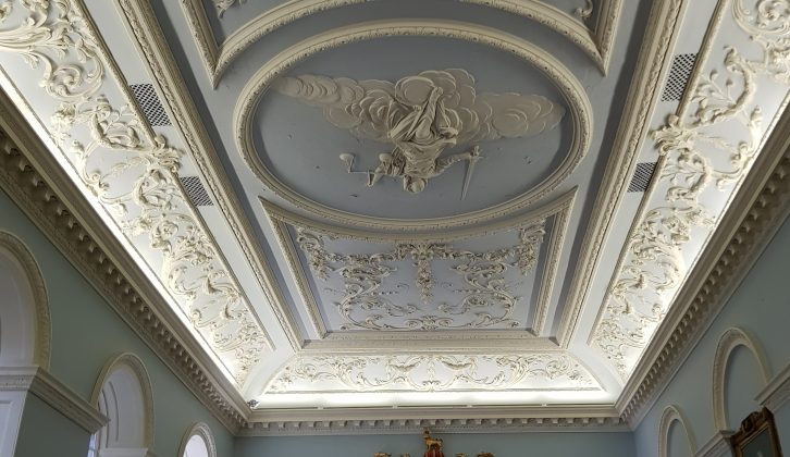The Guildhall in Beverley has a spectacular stucco plaster ceiling