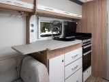 The spacious kitchen is just one of the many plus points in an extended two-berth, with ample work surface and storage