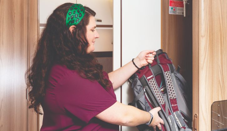 Despite housing the fitting for the TV aerial, the nearside wardrobe has lots of hanging space