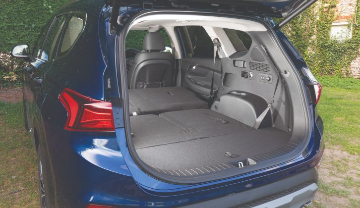 With all seats upright, boot space is tight, but lowering the back rows gives a large area
