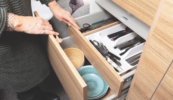 Cutlery and kitchenware share a drawer