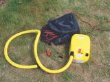 Electric pump runs off 12V and has a very useful 6.5m-long cable