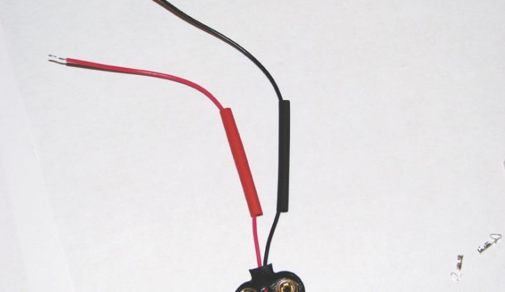 Heat shrink tubing for the wiring follows the appropriate colours
