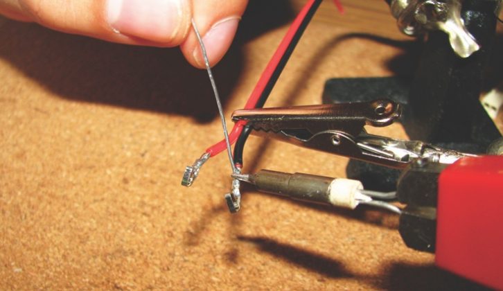 Solder the wires to the socket terminals