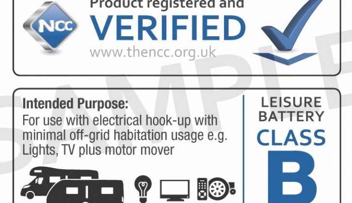 Look out for the NCC Verified Leisure Battery Scheme logo for peace of mind when purchasing