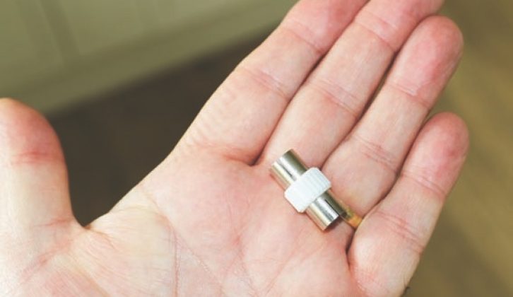 A male-to-male coaxial plug adaptor is useful to keep with  your spare supplies
