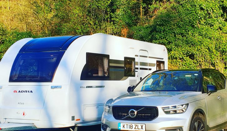 We pitched up at Cambridge Cherry Hinton Caravan and Motorhome Club, with our long-term Adria and Volvo XC40