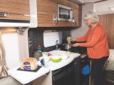 The work surface is fine if you use the extension, and the kitchen is well-equipped