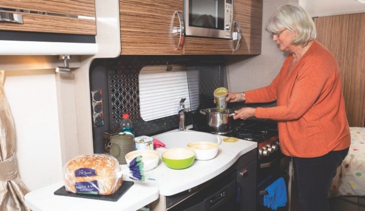 The work surface is fine if you use the extension, and the kitchen is well-equipped