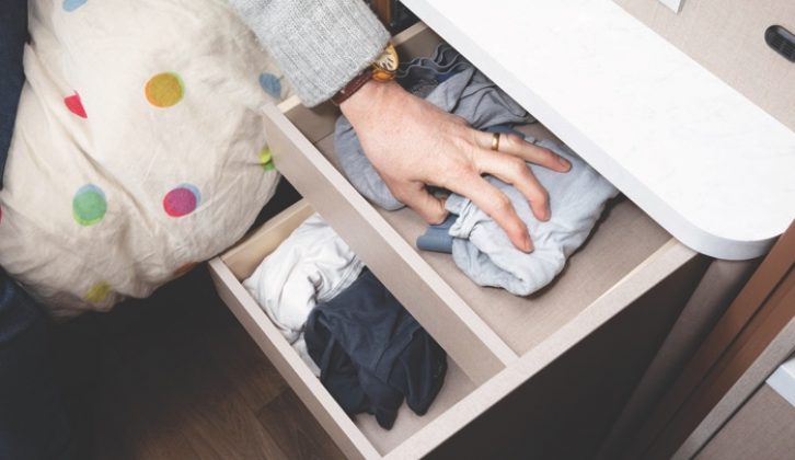 There's even more space for clothing in the bedside drawers