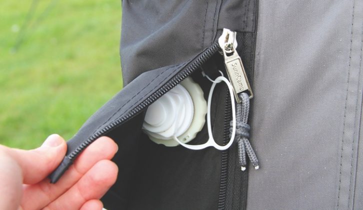Zipped covers add security and style to the inflation points