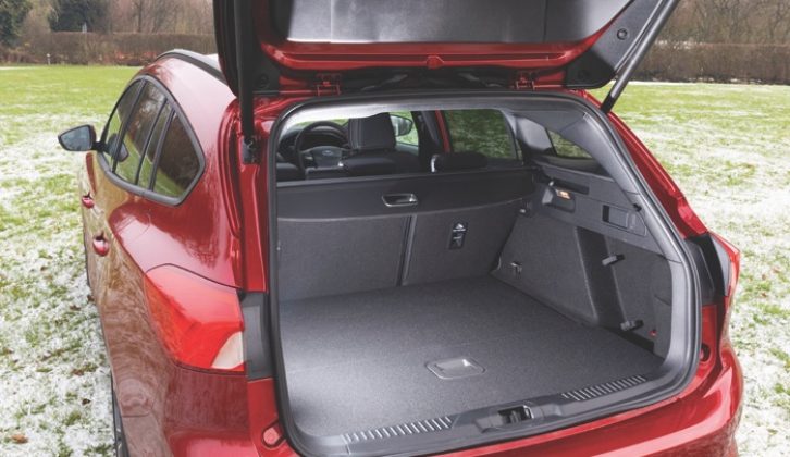 With rear seats upright, boot space is 575 litres...