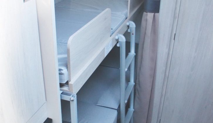 The bunk beds require more infill cushions, but have a solid ladder