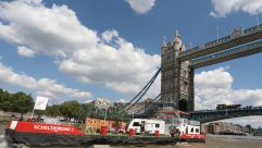 To launch National Camping and Caravanning Week, a very special campsite took to the river Thames by Tower Bridge