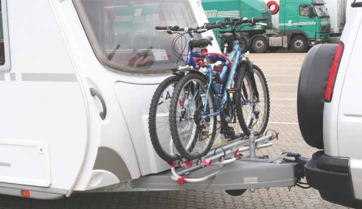 European caravans often have longer A-frames, allowing room for you to position a bike rack on the A-frame