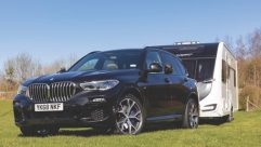 The BMW X5's pulling power makes for effortless towing, even with a large, heavy caravan