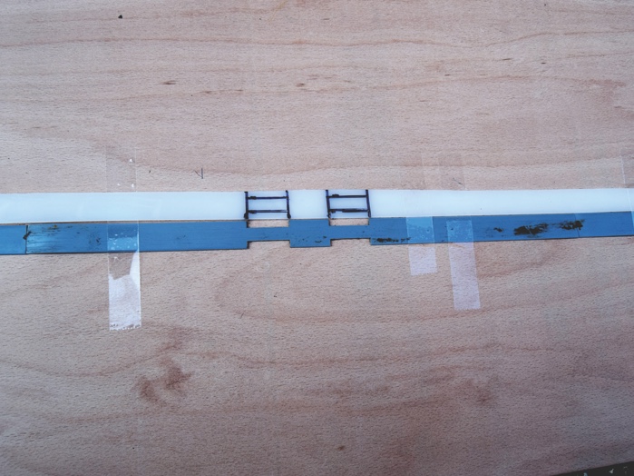 Reassemble PVC strip next to nylon strip, then mark aperture cutting points