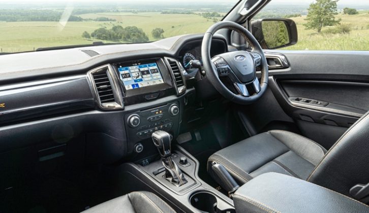 The cabin finish in the Raptor is upmarket by pick-up standards