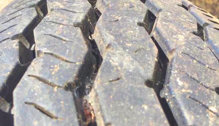 When the caravan is stationary for long periods, the tyre sidewalls can start to crack or bubble