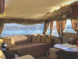 Chris had upholstery, curtains and blinds professionally made for the restoration of his caravan