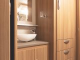 Storage everywhere in the 696 is really generous, with a large wardrobe, plenty of drawers, and a cupboard below the handbasin in the washroom