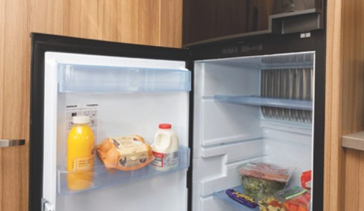 Slimline three-way fridge with separate freezer has a pan locker below