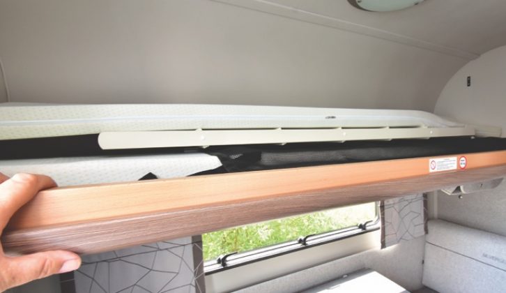...and the overhead bunk is strong and easy to set up