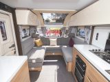 In Adria's flagship Alpina range, the new twin-bed 623 UL Colorado is a slimmer twin-axle with a choice of soft furnishings
