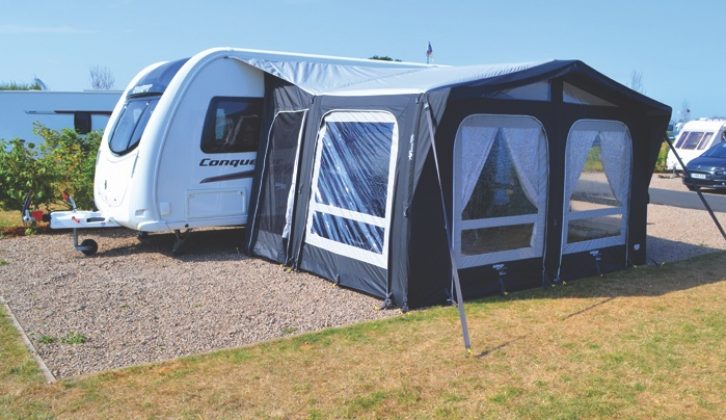 Traditional shape, modern styling: the inflatable Vango Vienna 400 won our Awning of the Year