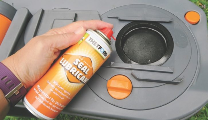 Maintain the rubber toilet seal with slicone spray to prevent it from drying out